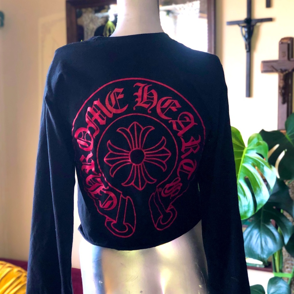 Chrome Hearts Cropped Long Sleeve Shirt sz S